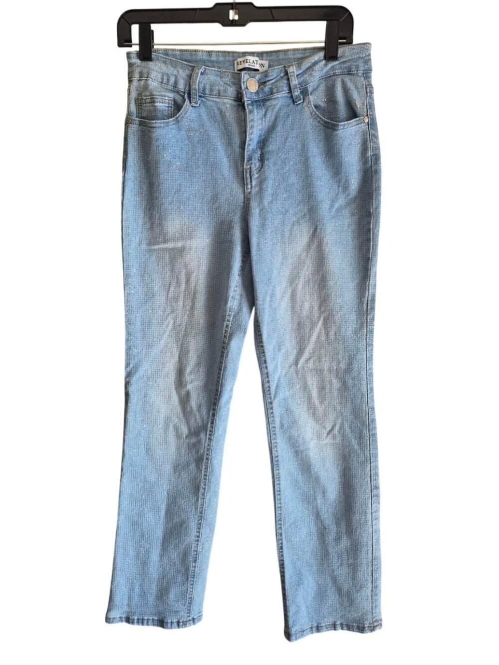 Revelation Denim Women's Glitter Light Wash Jeans Size 8 Glam Dollycore